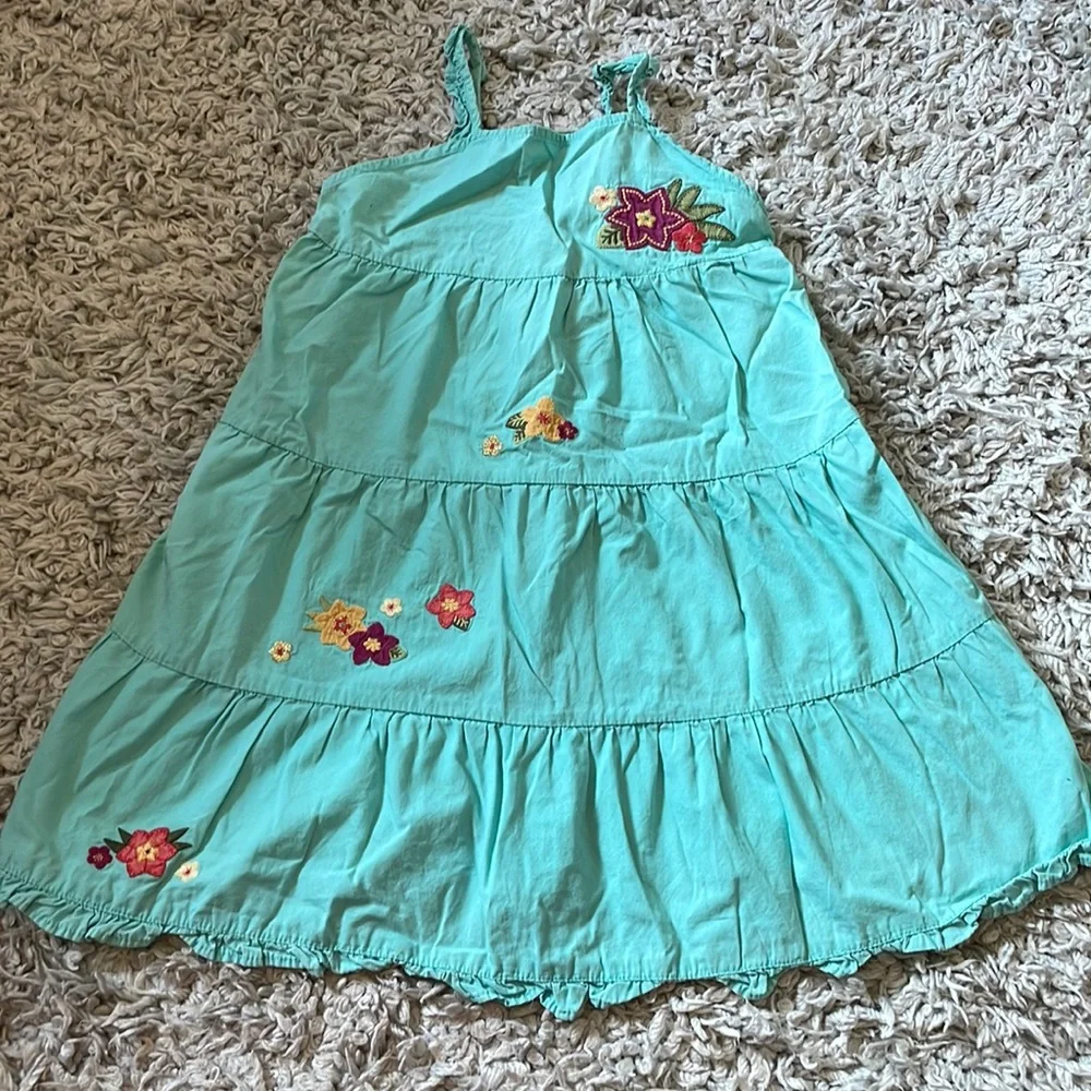 2009 Gymboree “Jungle Gem” Tropical Flower Tiered Ruffle Dress, Size 4T